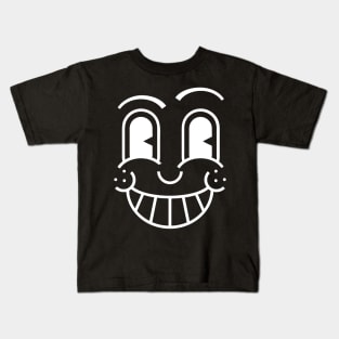 White Silly Laugh Emoji Kids T-Shirt